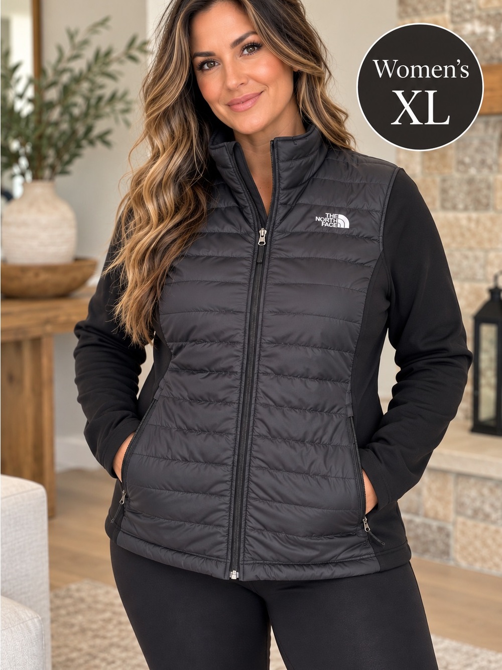 The North Face Women’s XL  Black Insulated Hybrid Jacket